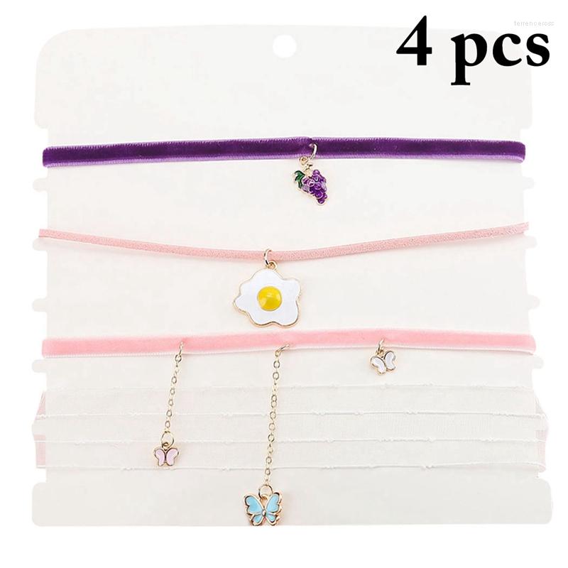 Choker 4pcs Women Fashion Female Grape Fruit Butterfly Pendant Necklace Velve Charm For Jewelry
Choker 4pcs Women Fashion Female Grape Fruit Butterfly Pendant Necklace Velve Charm For Jewelry