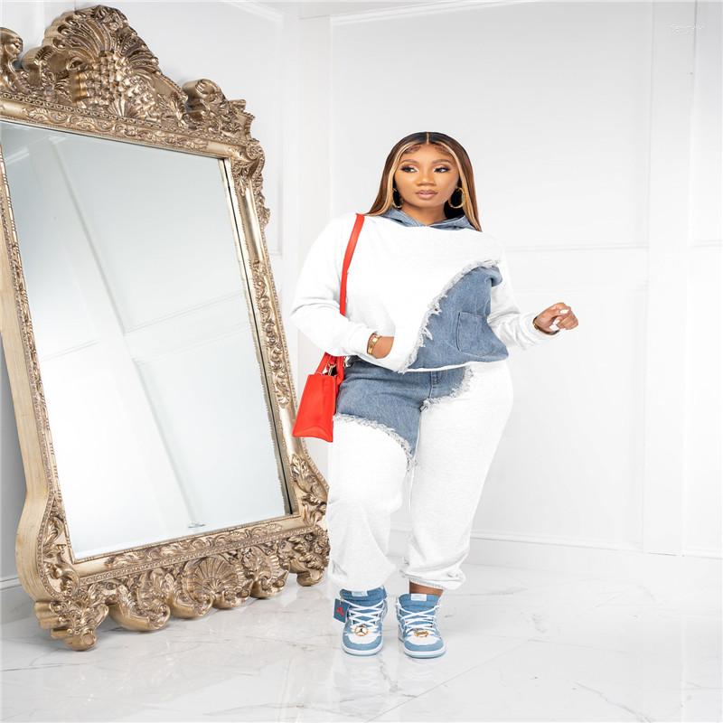 Women' Two Piece Pants In Winter Women' Products Recommend Long-sleeved Hooded Pullovers Fashion Casual Denim Stitching Sports Suit, Black
Women' Two Piece Pants In Winter Women' Products Recommend Long-sleeved Hooded Pullovers Fashion Casual Denim Stitching Sports Suit, Black