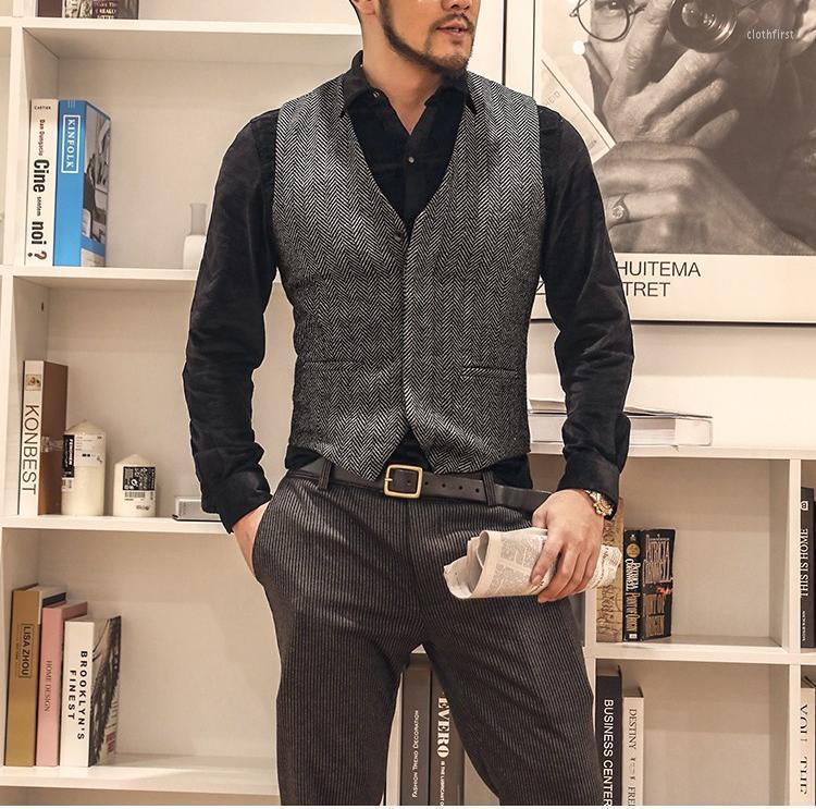 Men's Vests Men's Suit Vest Dark Grey Herringbone Wool Tweed V Neck Champagne Male Gentleman Business Waistcoat For Men Wedding 2022
Men's Vests Men's Suit Vest Dark Grey Herringbone Wool Tweed V Neck Champagne Male Gentleman Business Waistcoat For Men Wedding 2022