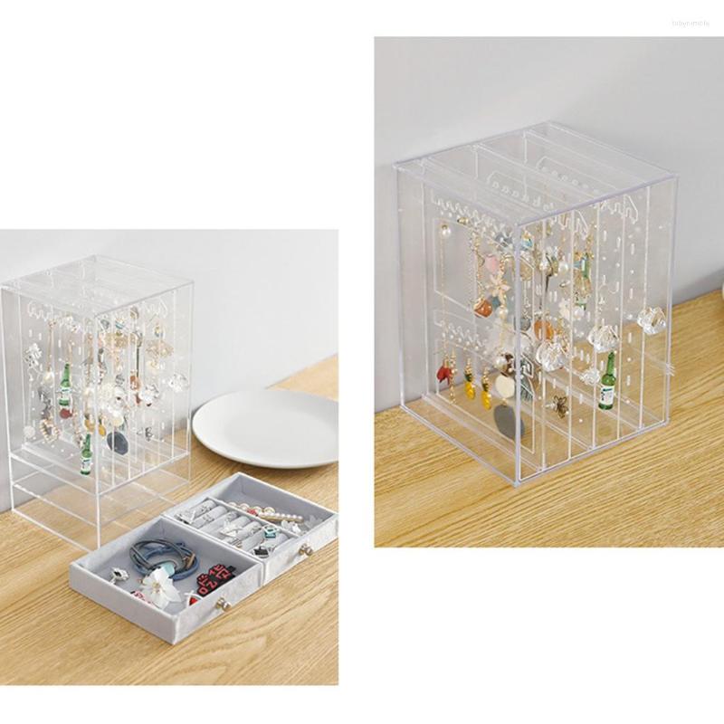 Jewelry Pouches Necklace Box Acrylic Earrings Dust-proof Rack Transparent Studs Finishing Storage Case
Jewelry Pouches Necklace Box Acrylic Earrings Dust-proof Rack Transparent Studs Finishing Storage Case
