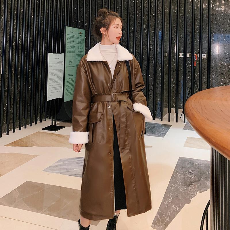 Women' Trench Coats Winter Cotton Coat Female Lamb Wool Fashion Leather Jacket Clothing 2023 Loose Thickening High Quality Fur Lapel, Brown
Women' Trench Coats Winter Cotton Coat Female Lamb Wool Fashion Leather Jacket Clothing 2023 Loose Thickening High Quality Fur Lapel, Brown