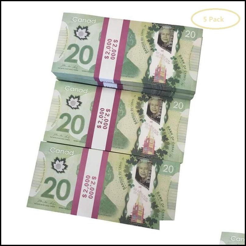Best 3A Novelty Games Prop Cad Game Money 5/10/20/50/100 Canadian Dollar Canada Banknotes Fake Notes Movie Props Drop Delivery 2022 Toys Gif Dhlnp9x8e