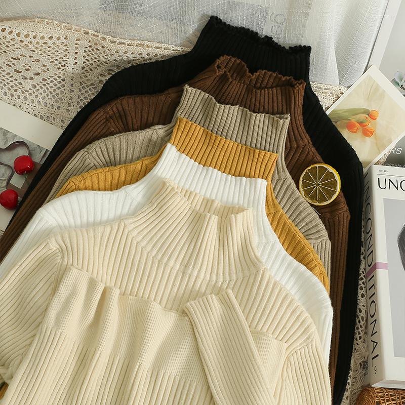 Women's Sweaters Hikigawa Chic Fashion Women Tops Solid Slim Fit Vertical Stripe Turtleneck Knitted Bottoming Shirts Long Sleeve Pullover, Black
Women's Sweaters Hikigawa Chic Fashion Women Tops Solid Slim Fit Vertical Stripe Turtleneck Knitted Bottoming Shirts Long Sleeve Pullover, Black