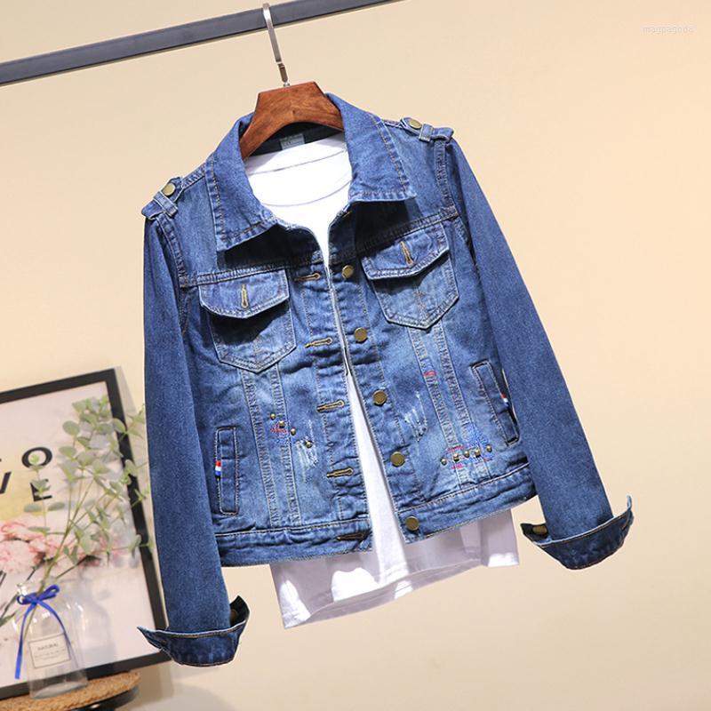 Women' Jackets 2022 Spring And Autumn Korean Version Of Embroidered Rivets Worn Denim Jacket Female Short Student Slim Tide, Blue
Women' Jackets 2022 Spring And Autumn Korean Version Of Embroidered Rivets Worn Denim Jacket Female Short Student Slim Tide, Blue