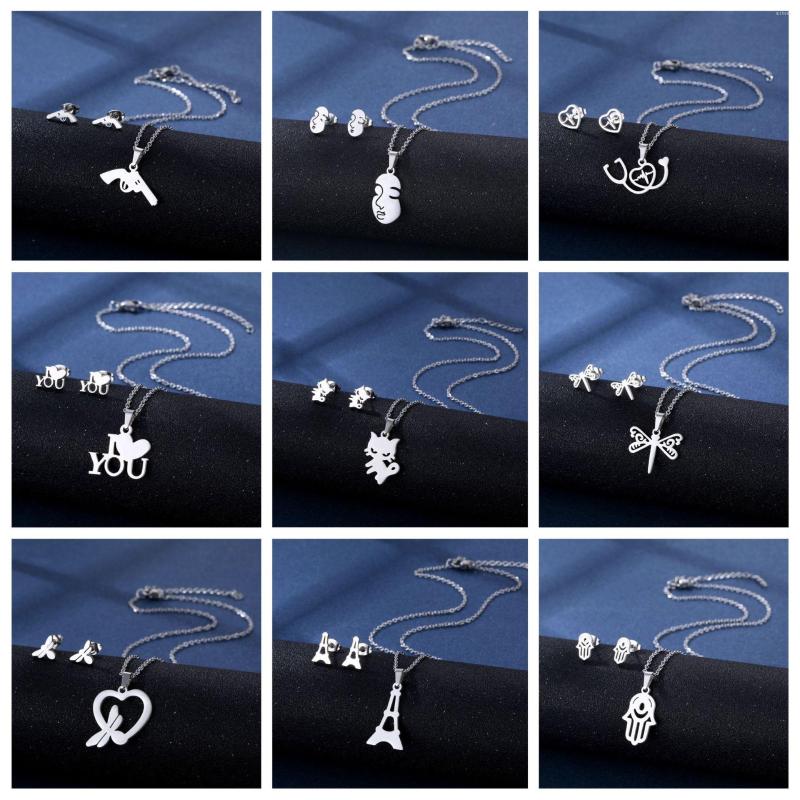 Necklace Earrings Set Stainless Steel Combination Smooth Cut Simple Fashion South American Accessories, Picture shown
Necklace Earrings Set Stainless Steel Combination Smooth Cut Simple Fashion South American Accessories, Picture shown