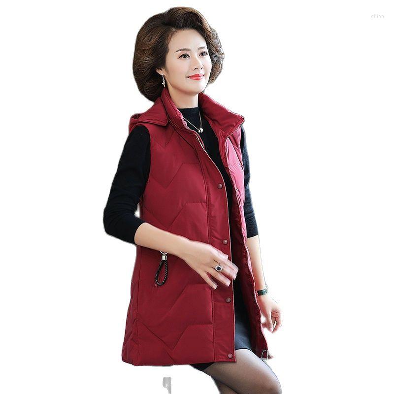 Women's Vests High Quality Middle-aged Elderly Down Cotton Vest Jacket Women Autumn Winter Loose Long Waistcoat Coat 2022, Black
Women's Vests High Quality Middle-aged Elderly Down Cotton Vest Jacket Women Autumn Winter Loose Long Waistcoat Coat 2022, Black