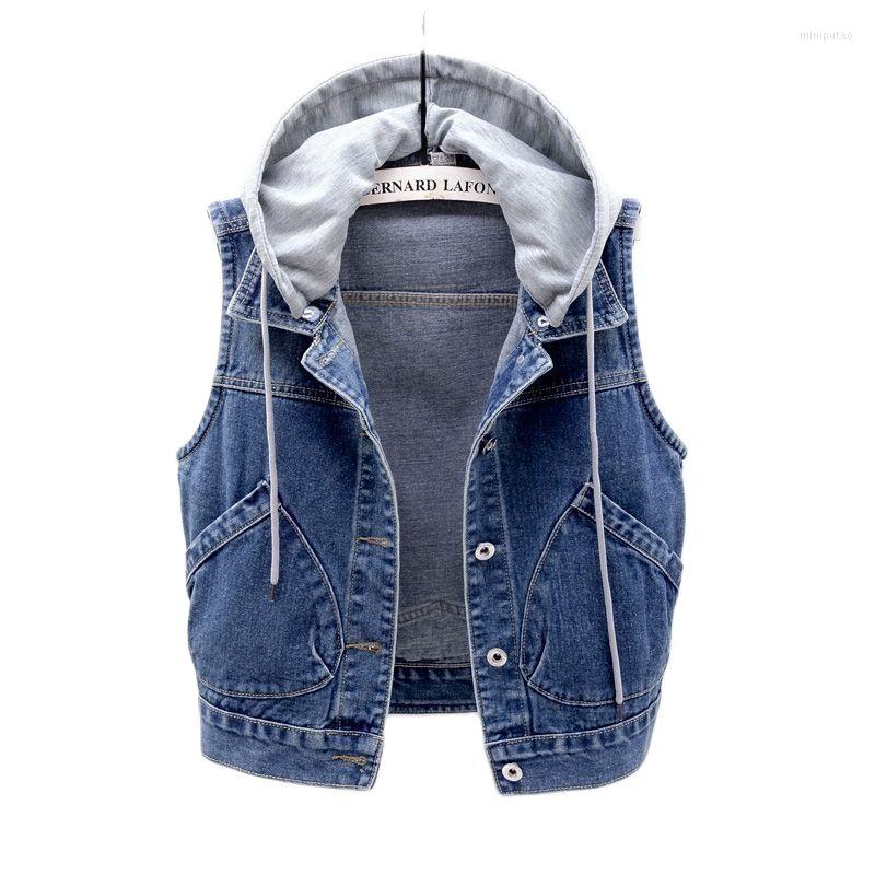Women's Vests Cowboy Vest Women Spring Autumn Korean Thin Wear Hooded 2022 All-match Short Student Jacket Female Slim Coat A404, Light color
Women's Vests Cowboy Vest Women Spring Autumn Korean Thin Wear Hooded 2022 All-match Short Student Jacket Female Slim Coat A404, Light color
