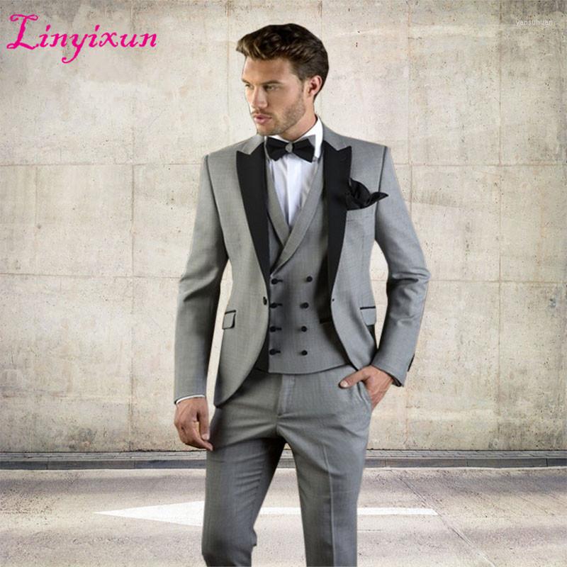 Men's Suits Grey Slim Fit Men Black Lapel Groom Tuxedos 3 Pieces Formal Business Male Blazer Sets Jacket Pants Vest Terno Masculino, White
Men's Suits Grey Slim Fit Men Black Lapel Groom Tuxedos 3 Pieces Formal Business Male Blazer Sets Jacket Pants Vest Terno Masculino, White