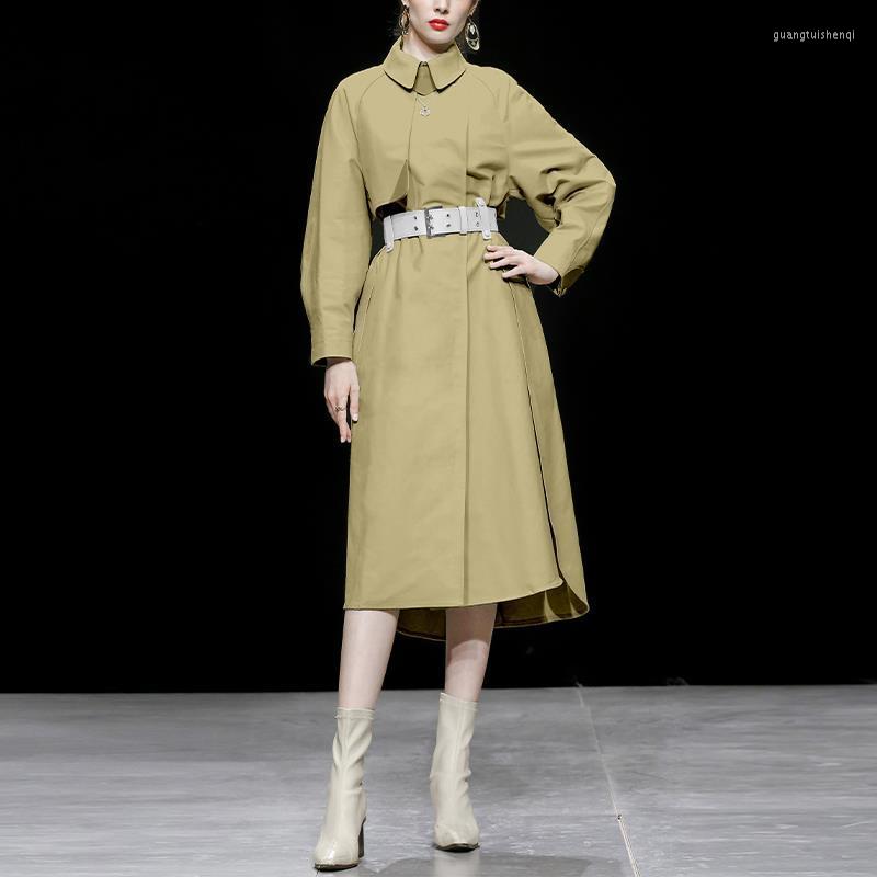 Women' Trench Coats Autumn 2022 Women' Temperament Retro Waist Long Coat Green Sleeve Slim Over Knee Tide, Khaki
Women' Trench Coats Autumn 2022 Women' Temperament Retro Waist Long Coat Green Sleeve Slim Over Knee Tide, Khaki