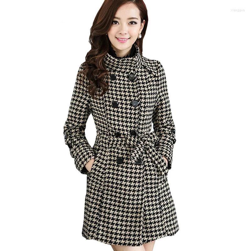 Women's Wool 2022 Autumn Winter Women's Jacket Woolen Coat Female Mid Long Double Breasted Draw Women Cloth Overcoat Tops R1496, Black and white
Women's Wool 2022 Autumn Winter Women's Jacket Woolen Coat Female Mid Long Double Breasted Draw Women Cloth Overcoat Tops R1496, Black and white