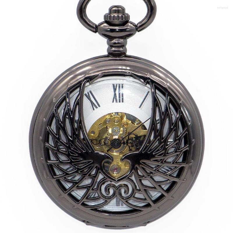 Pocket Watches 5Pcs/lot Personality Flying Wing Mechanical Watch And FOB Chain Unique Double-sided Open Hollow Gift Box, Black
Pocket Watches 5Pcs/lot Personality Flying Wing Mechanical Watch And FOB Chain Unique Double-sided Open Hollow Gift Box, Black