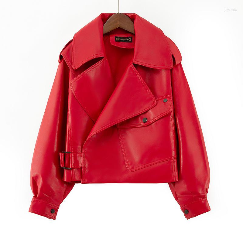 Women' Leather Autumn Winter Pu Jackets Women Female Coat Turn Down Collar Biker Jacket High Street, Black
Women' Leather Autumn Winter Pu Jackets Women Female Coat Turn Down Collar Biker Jacket High Street, Black