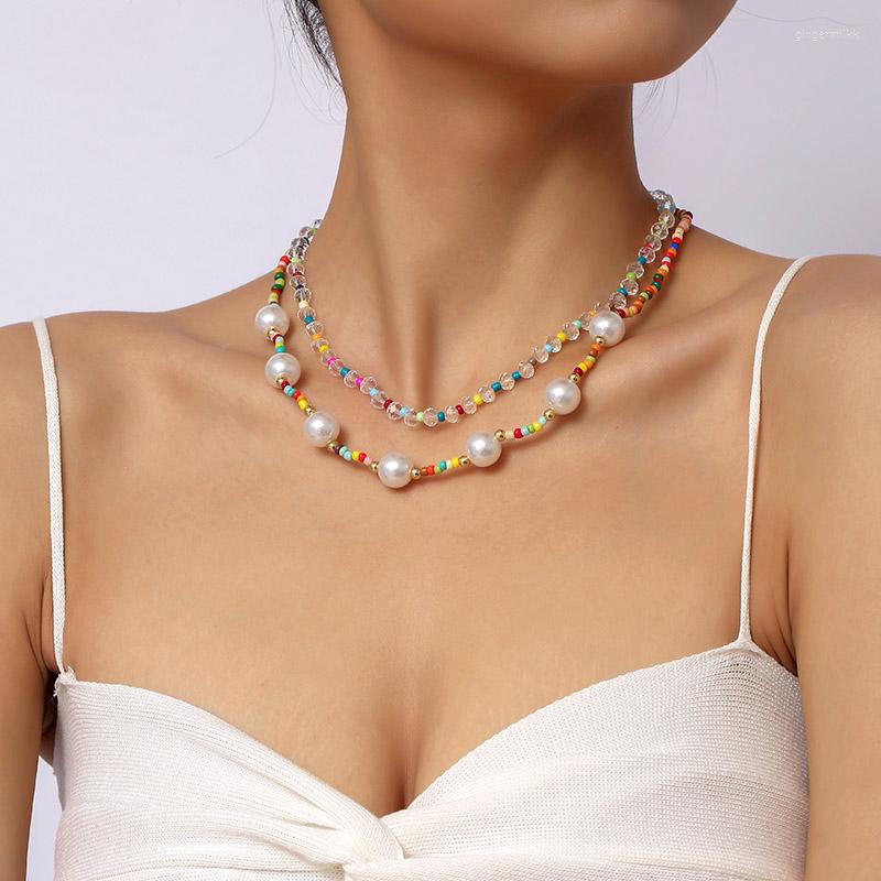 Choker 2 Pcs/Set Boho Ladies Multicolor Glass Transparent Crystal Beads Large Pearl Handmade Beaded For Women Jewelry
Choker 2 Pcs/Set Boho Ladies Multicolor Glass Transparent Crystal Beads Large Pearl Handmade Beaded For Women Jewelry