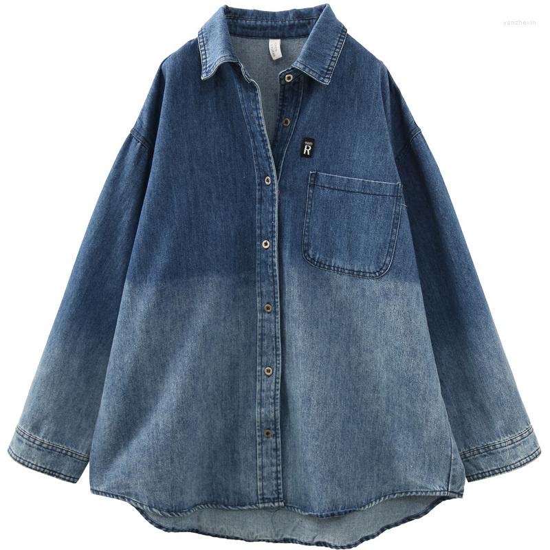 Women's Jackets Women Denim Jacket Loose Design Vintage Gradient Washed Spring Winter Fashion Coat, Blue
Women's Jackets Women Denim Jacket Loose Design Vintage Gradient Washed Spring Winter Fashion Coat, Blue