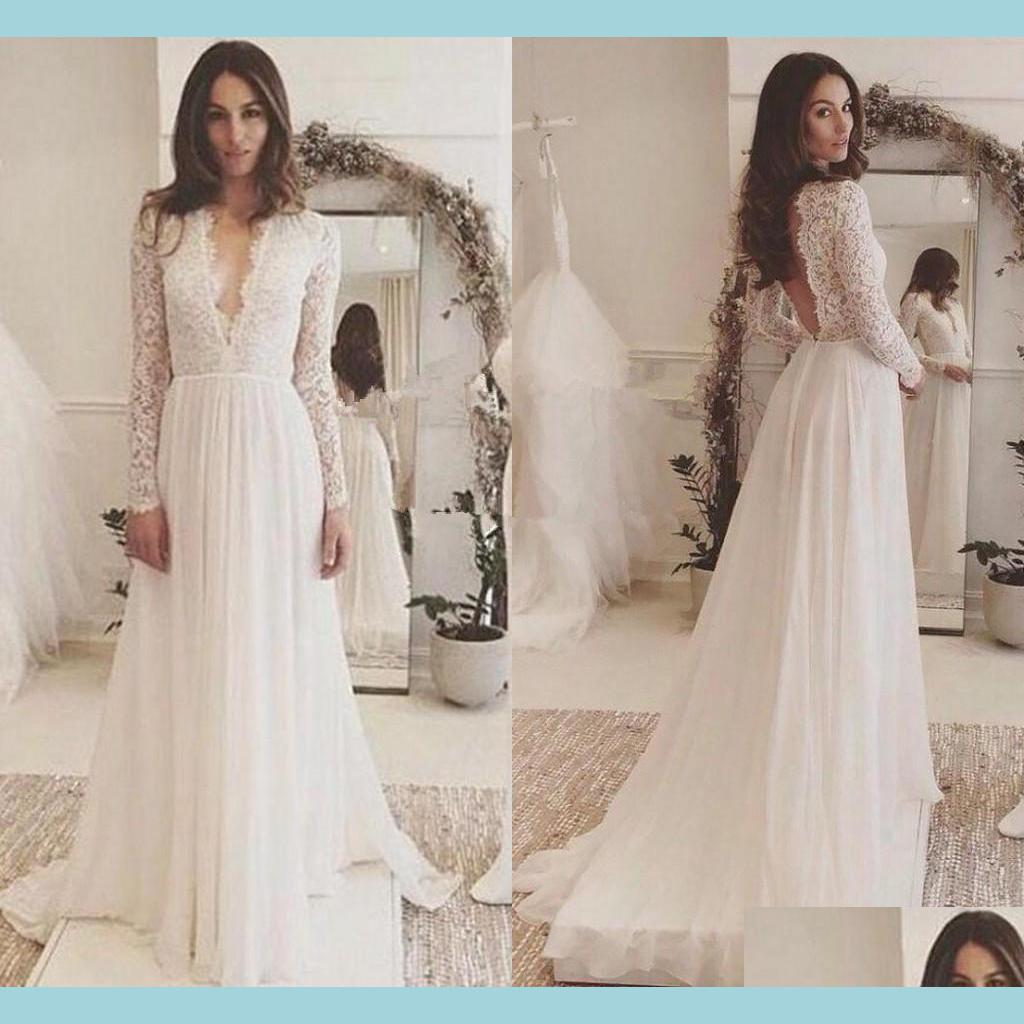 A-Line Wedding Dresses Lace Chiffon Long Sleeve Plus Size Wedding Dresses Simple Vneck Backless Sweep Train Country Flowy Beach Gown Dh7Wy, Black
A-Line Wedding Dresses Lace Chiffon Long Sleeve Plus Size Wedding Dresses Simple Vneck Backless Sweep Train Country Flowy Beach Gown Dh7Wy, Black