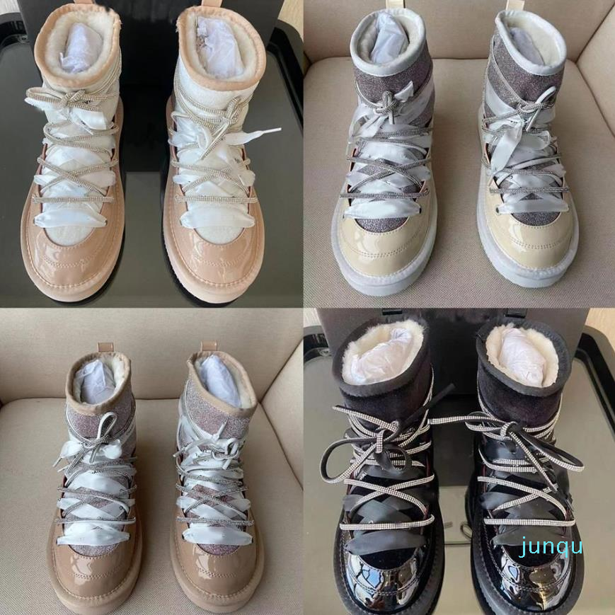 Designer exclusive snow boots 2022 winter new style lace up comfortable cowhide lining wool round head flat heel short boots 35-41 022, Color1
Designer exclusive snow boots 2022 winter new style lace up comfortable cowhide lining wool round head flat heel short boots 35-41 022, Color1