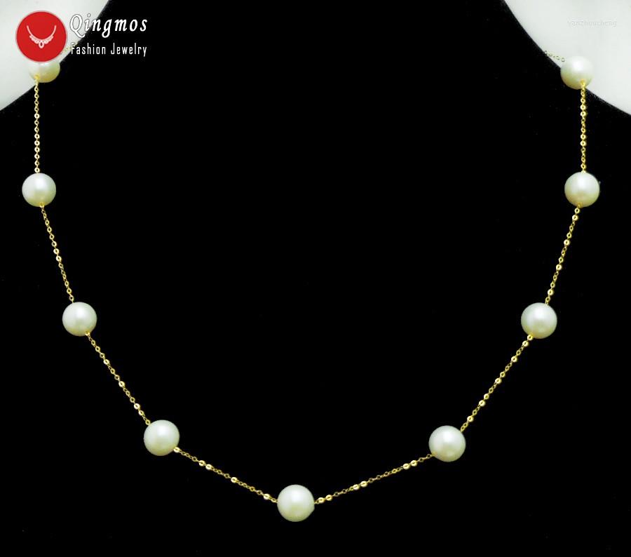Choker Qingmos Gold Chain 18" Chokers Necklace For Women With Floating Round 8-9mm White Natural Freshwater Pearl 5398
Choker Qingmos Gold Chain 18" Chokers Necklace For Women With Floating Round 8-9mm White Natural Freshwater Pearl 5398