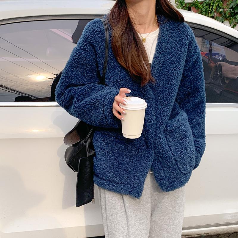Women' Fur Fashion Women Thicken Lamb Wool Coat Autumn Winter Korean Loose Solid Jacket Pockets Casual K132, Malachite blue
Women' Fur Fashion Women Thicken Lamb Wool Coat Autumn Winter Korean Loose Solid Jacket Pockets Casual K132, Malachite blue