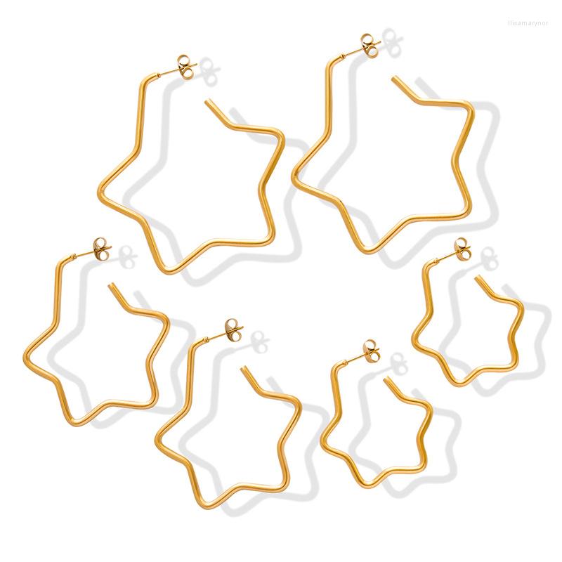 Hoop Earrings FEILIN Geometric Star Personality Versatile Titanium Steel 18K Gold Plated For Women Girls
Hoop Earrings FEILIN Geometric Star Personality Versatile Titanium Steel 18K Gold Plated For Women Girls