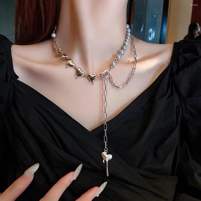 Chains Fashion High Cold Style Girl Pearl Love Personality Necklace Women Geometric Simple Temperament Neckwear Clavicle Chain Student
Chains Fashion High Cold Style Girl Pearl Love Personality Necklace Women Geometric Simple Temperament Neckwear Clavicle Chain Student