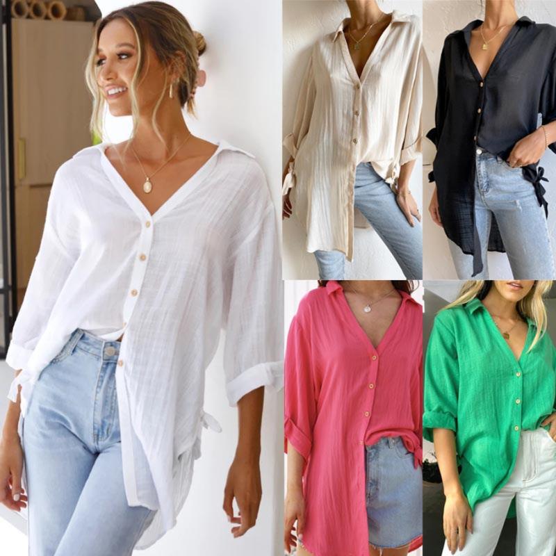 Men' Dress Shirts Fashionable Style Women' Side Tie Three Quarter Horn Sleeve Swallow Tail Casual Solid Color Cotton Linen Long Shirt, Beige
Men' Dress Shirts Fashionable Style Women' Side Tie Three Quarter Horn Sleeve Swallow Tail Casual Solid Color Cotton Linen Long Shirt, Beige