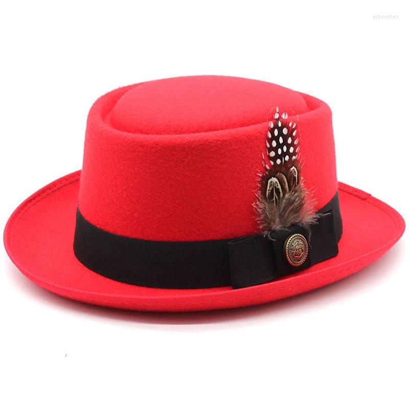 Berets Wool Vintage Trilby Felt Fedora Hat Women Men Ribbon With Wide Brim Hats Gentleman Elegant For Lady Flat Top Jazz Gangsters Caps, Black(10)
Berets Wool Vintage Trilby Felt Fedora Hat Women Men Ribbon With Wide Brim Hats Gentleman Elegant For Lady Flat Top Jazz Gangsters Caps, Black(10)
