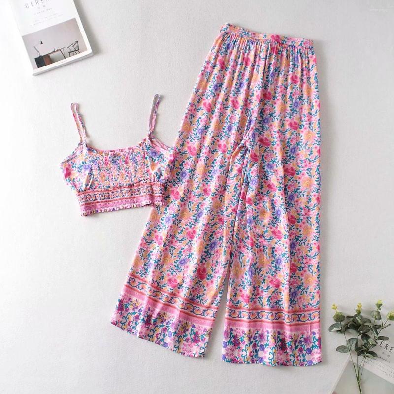 Women' Tracksuits Summer Women' Suit Holiday Style Positioning Printed Sling Top High Waist Casual Wide Leg Pants Female Two Piece Set
Women' Tracksuits Summer Women' Suit Holiday Style Positioning Printed Sling Top High Waist Casual Wide Leg Pants Female Two Piece Set