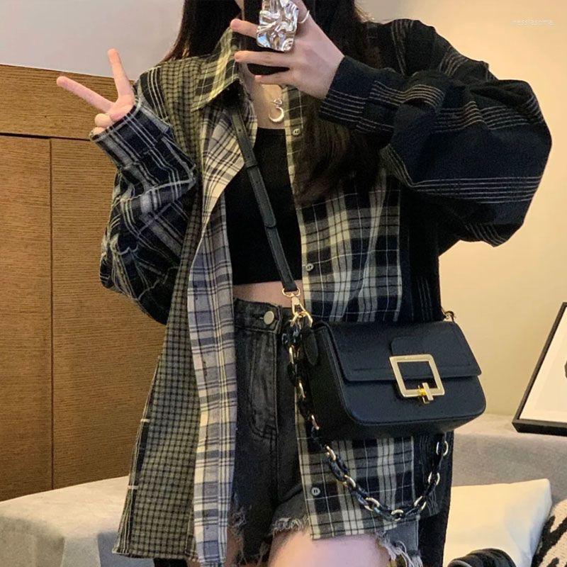 Women's Jackets Niche High Street Retro Stitching Hit Color Plaid Shirt Cardigan Top Thin Coat Student Trendy Spring And Summer, Black
Women's Jackets Niche High Street Retro Stitching Hit Color Plaid Shirt Cardigan Top Thin Coat Student Trendy Spring And Summer, Black