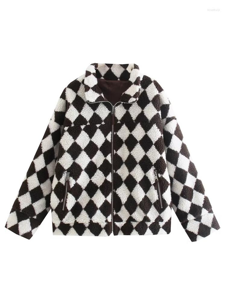 Women' Jackets YENKYE 2022 Women Vintage Oversize Lambswool Plaid Jacket Long Sleeve Zipper Female Warm Autumn Winter Coat
Women' Jackets YENKYE 2022 Women Vintage Oversize Lambswool Plaid Jacket Long Sleeve Zipper Female Warm Autumn Winter Coat