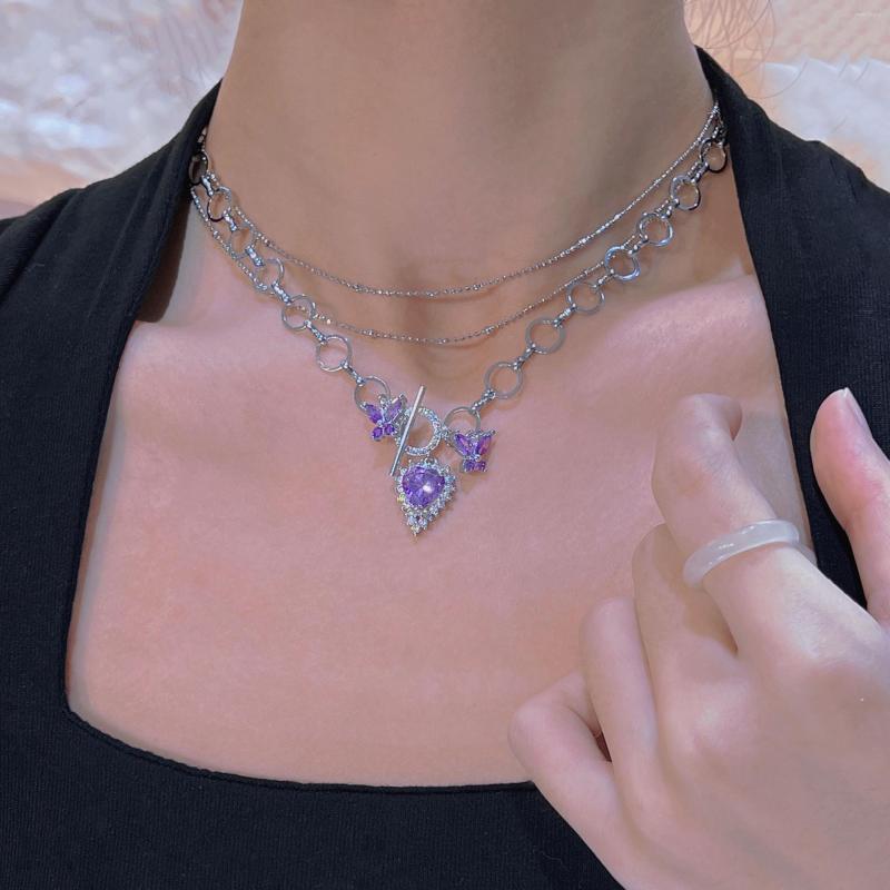 Chains Foydjew Luxury Love Heart Purple Necklaces For Women 2022 Trend Butterfly Zircon Double Layer Link Chain Necklace
Chains Foydjew Luxury Love Heart Purple Necklaces For Women 2022 Trend Butterfly Zircon Double Layer Link Chain Necklace