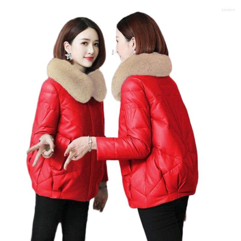 Women's Fur Women's Leather Coat 2022 Winter Loose Imitate Hair Collar PU Skin Thicken Ladies Cotton Clothes Jacket, Red
Women's Fur Women's Leather Coat 2022 Winter Loose Imitate Hair Collar PU Skin Thicken Ladies Cotton Clothes Jacket, Red