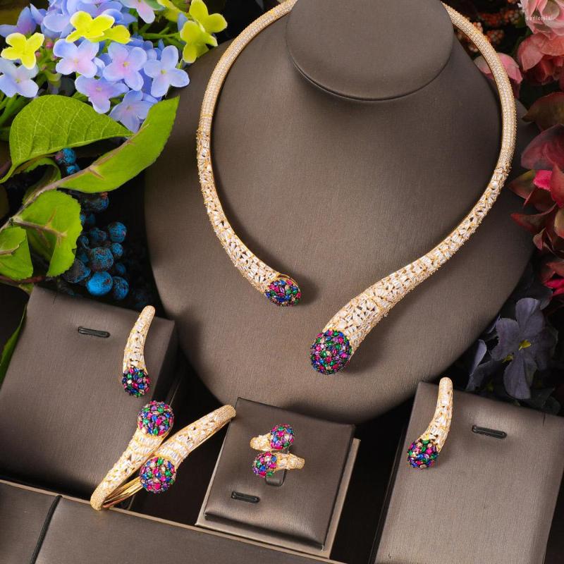 Necklace Earrings Set Jankelly Nigeria 4pcs Bridal Zirconia Sets For Women Jewelry & More Dubai CZ Crystal Wedding, Picture shown
Necklace Earrings Set Jankelly Nigeria 4pcs Bridal Zirconia Sets For Women Jewelry & More Dubai CZ Crystal Wedding, Picture shown