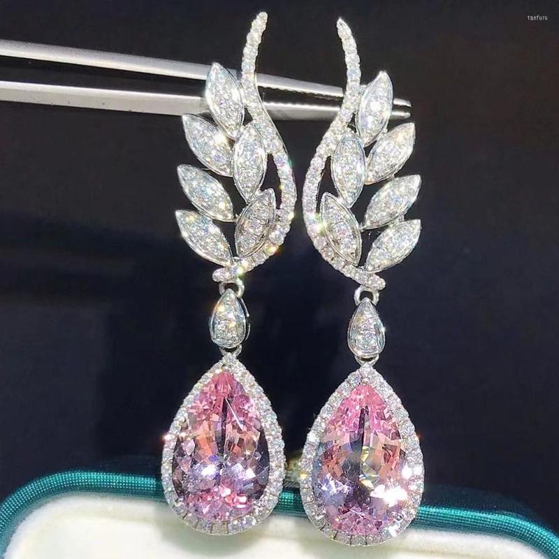 Dangle Earrings Huitan Gorgeous Bridal Wedding Inlaid Pear Pink Cubic Zirconia Ly-designed Women For Party Jewelry
Dangle Earrings Huitan Gorgeous Bridal Wedding Inlaid Pear Pink Cubic Zirconia Ly-designed Women For Party Jewelry