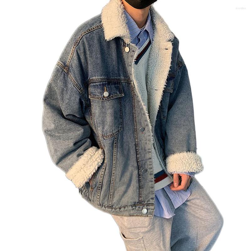 Men's Down GODLIKEU Jacket Parka Warm Fashion Lamb Fur Loose Casual Winter Thick Denim Coat Streetwear, Blue 
Men's Down GODLIKEU Jacket Parka Warm Fashion Lamb Fur Loose Casual Winter Thick Denim Coat Streetwear, Blue