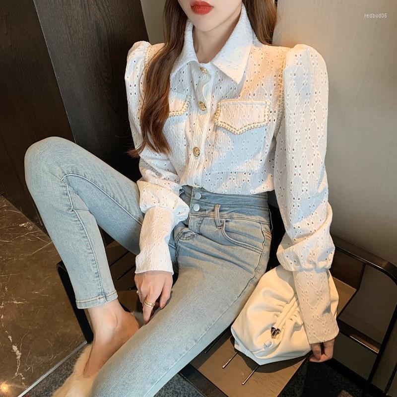 Women's Blouses Women Clothes Fashion Buttons Hollow Out Turn-down Collar Puff Sleeve Blouse Autumn Temperament Solid Color Shirts Ladies, Black
Women's Blouses Women Clothes Fashion Buttons Hollow Out Turn-down Collar Puff Sleeve Blouse Autumn Temperament Solid Color Shirts Ladies, Black
