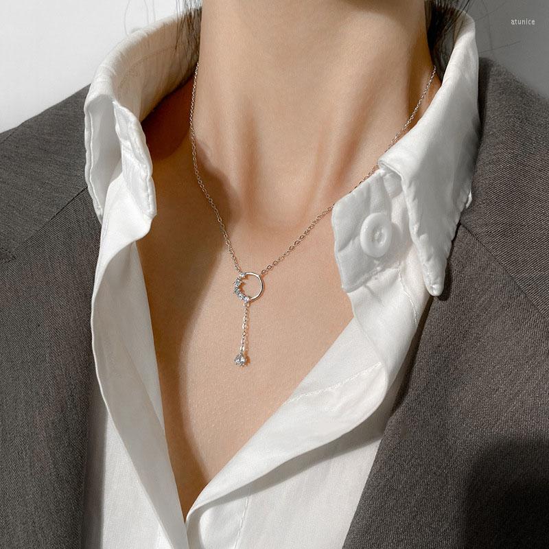 Chains Fashion Silver Color Zircon Round Circle Long Chain Necklace For Women Party Tassel Jewelry Gifts
Chains Fashion Silver Color Zircon Round Circle Long Chain Necklace For Women Party Tassel Jewelry Gifts