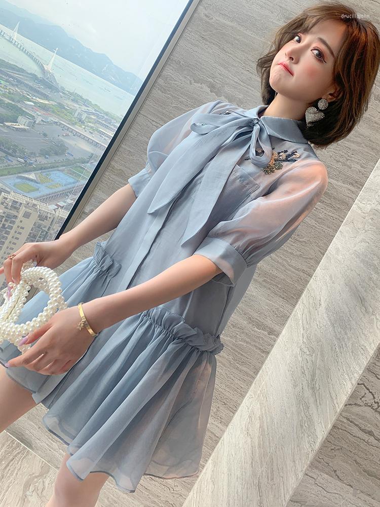 Work Dresses Beaded Baby Skirt With Bow Two Piece Women's Dress Suspender 2022 Spring, Blue
Work Dresses Beaded Baby Skirt With Bow Two Piece Women's Dress Suspender 2022 Spring, Blue