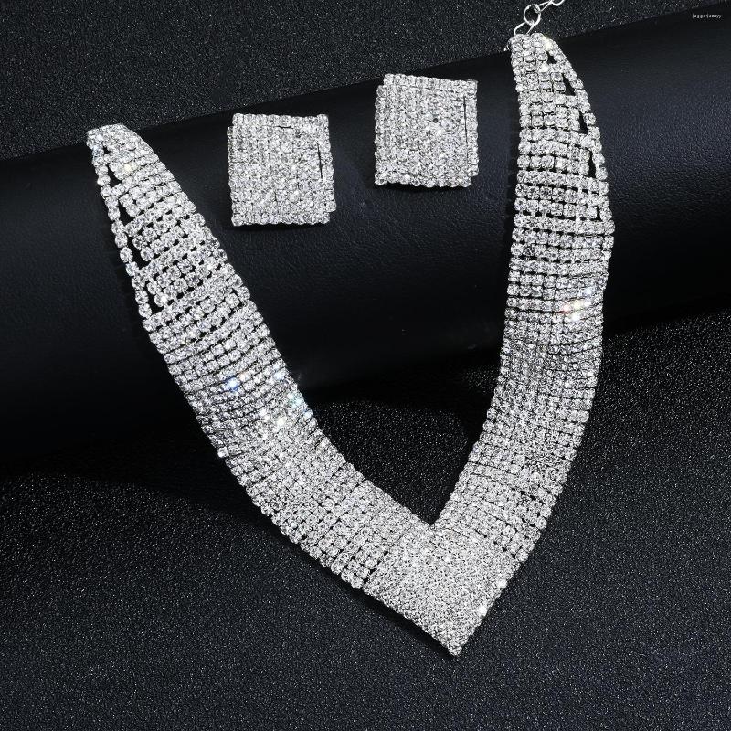 Choker 2022 Luxury Classic Crystal Wedding Jewelry Sets For Women Clear Geometric Rhinestone Necklace Set Bridal Engagement
Choker 2022 Luxury Classic Crystal Wedding Jewelry Sets For Women Clear Geometric Rhinestone Necklace Set Bridal Engagement