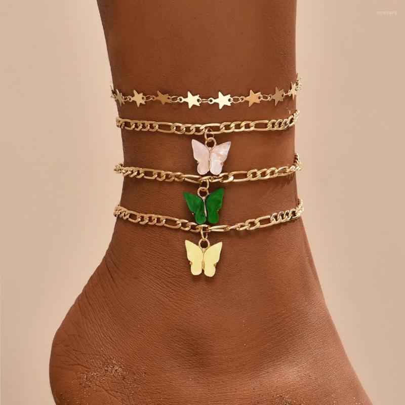 Anklets Vintage 4 Pcs Colorfully Personality Butterfly Star Pendant Chains Adjust Summer Beach Style Anklet For Women Jewelry 2022
Anklets Vintage 4 Pcs Colorfully Personality Butterfly Star Pendant Chains Adjust Summer Beach Style Anklet For Women Jewelry 2022