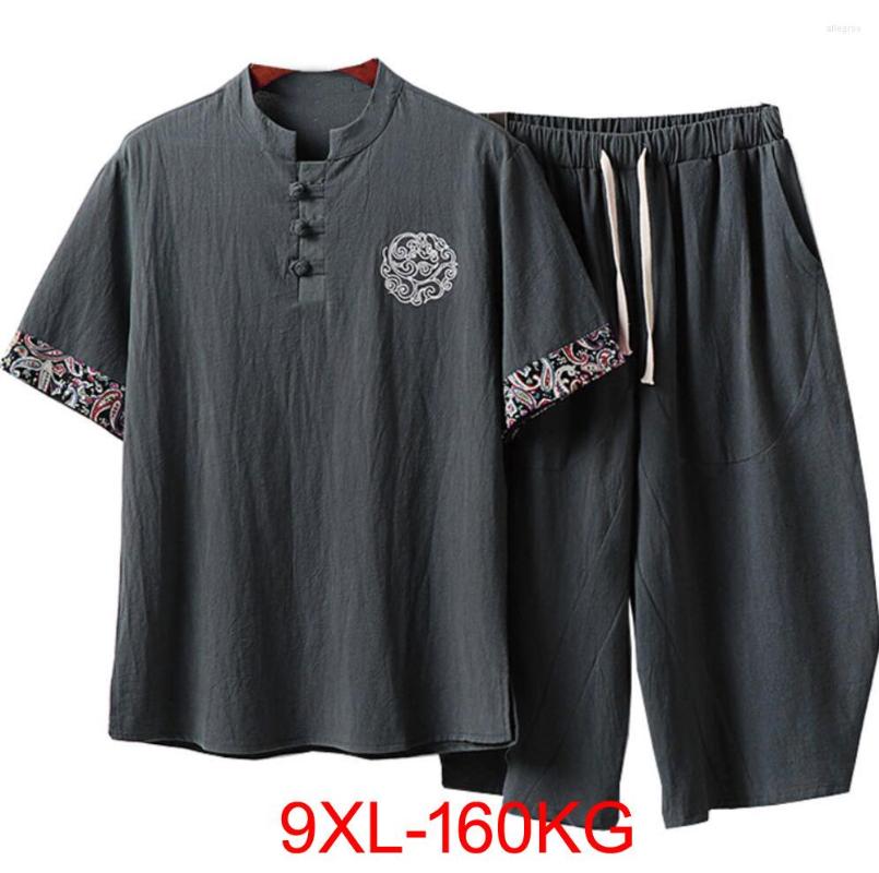 Men's Tracksuits Summer Plus Size 9XL Men's Clothing Vintage Tracksuit Drak Gray Home Suit Linen T Shirt Fashion Male Set Chinese 7XL, White
Men's Tracksuits Summer Plus Size 9XL Men's Clothing Vintage Tracksuit Drak Gray Home Suit Linen T Shirt Fashion Male Set Chinese 7XL, White