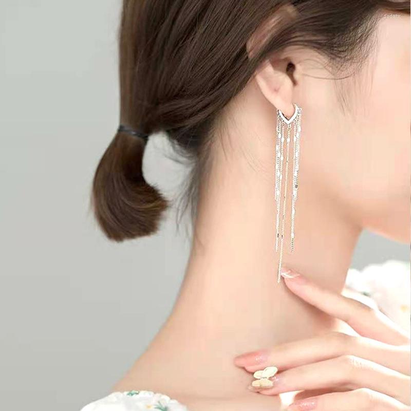 Hoop Earrings 925 Sterling Silver Gold Long Chain Drop Earring For Women Tricolor Pendiente Piercing Luxury Fine Jewelry Clips
Hoop Earrings 925 Sterling Silver Gold Long Chain Drop Earring For Women Tricolor Pendiente Piercing Luxury Fine Jewelry Clips