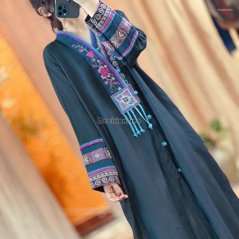 Ethnic Clothing 2022 Chinese Style Embroidery Flax Long Sleeve Disc Buckle Autumn Loose Zan Women Dress G583
Ethnic Clothing 2022 Chinese Style Embroidery Flax Long Sleeve Disc Buckle Autumn Loose Zan Women Dress G583