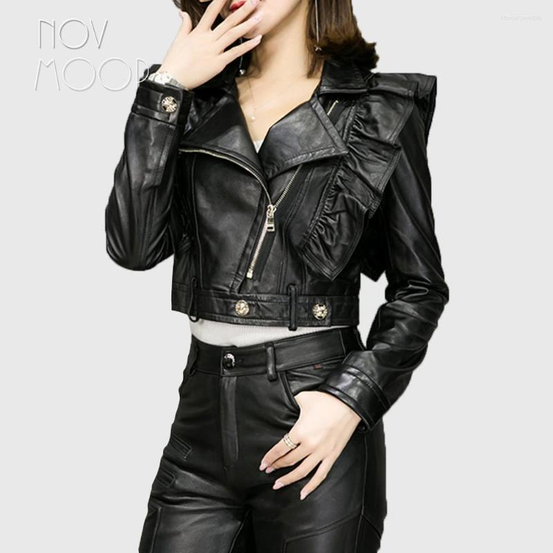 Women's Leather Ruffle Design Black Genuine Jackets Sheepskin Lamb Motorcycle Biker Jacket Coats Jaqueta De Couro Chaqueta Mujer LT1875, Black per pic
Women's Leather Ruffle Design Black Genuine Jackets Sheepskin Lamb Motorcycle Biker Jacket Coats Jaqueta De Couro Chaqueta Mujer LT1875, Black per pic