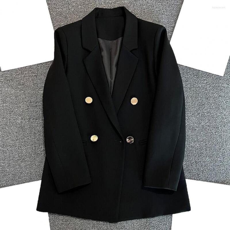 Women' Suits Pockets Warm Commuting Style Spring Autumn Elegant Double-breasted Loose Suit Jacket Office Blazer Female Clothing, Black 
Women' Suits Pockets Warm Commuting Style Spring Autumn Elegant Double-breasted Loose Suit Jacket Office Blazer Female Clothing, Black