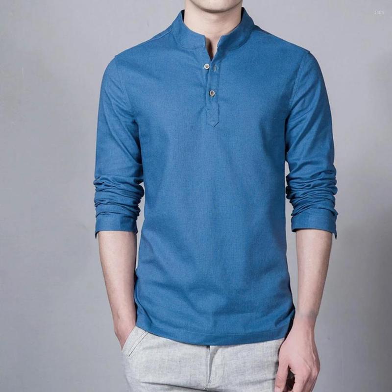 Men' Casual Shirts Spring Men' Breathable Linen Shirt Stand Collar Long Sleeve Pullover Business Clothes Solid Color, Beige
Men' Casual Shirts Spring Men' Breathable Linen Shirt Stand Collar Long Sleeve Pullover Business Clothes Solid Color, Beige
