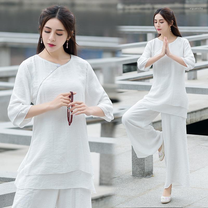 Ethnic Clothing White Simple Solid Zen Casual Set Women Long Top Wide Leg Pants Two Pieces Chinese Styles Vintage Style Harajuku
Ethnic Clothing White Simple Solid Zen Casual Set Women Long Top Wide Leg Pants Two Pieces Chinese Styles Vintage Style Harajuku
