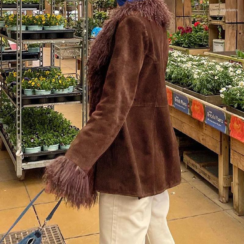 Women' Jackets 2022 Women Aesthetic Korean Long Sleeve Y2K Bomber Jacket Fur Trim Velvet Winter Coat Vintage 90s Brown Ladies, Black
Women' Jackets 2022 Women Aesthetic Korean Long Sleeve Y2K Bomber Jacket Fur Trim Velvet Winter Coat Vintage 90s Brown Ladies, Black