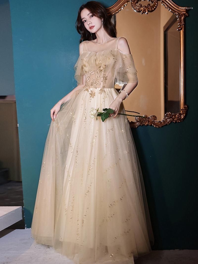 Ethnic Clothing Champagne Evening Dresses Female Temperament Sexy Strapless Backless Wedding Autumn Banquet Party
Ethnic Clothing Champagne Evening Dresses Female Temperament Sexy Strapless Backless Wedding Autumn Banquet Party
