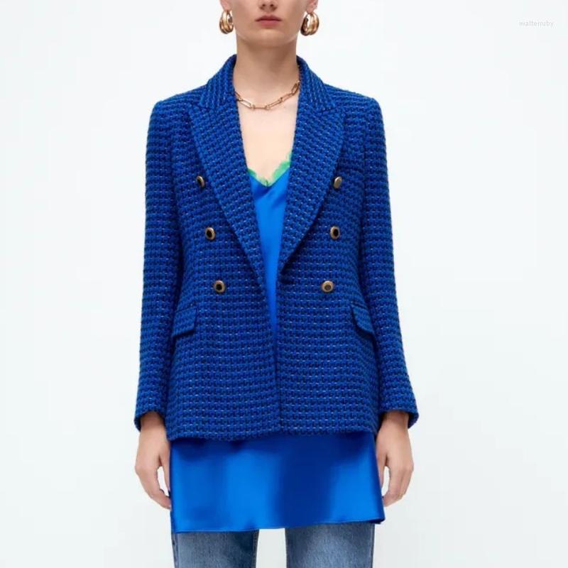 Women's Suits 2022 Spring Autumn Women Fashion Vintage Dark Blue Tweed Blazer Coats Chic Pockets Suit Jackets Female Office Outerwear, Deep blue
Women's Suits 2022 Spring Autumn Women Fashion Vintage Dark Blue Tweed Blazer Coats Chic Pockets Suit Jackets Female Office Outerwear, Deep blue