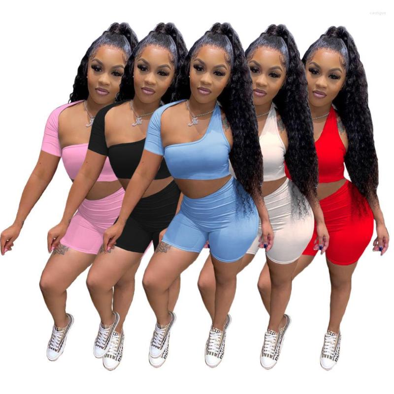 Women' Tracksuits One Single Shoulder Short Sleeve Irregular Cut Out Hollow Skinny Crop Tops Workout Bodycon Tight Mini Shorts 2PCS, Black
Women' Tracksuits One Single Shoulder Short Sleeve Irregular Cut Out Hollow Skinny Crop Tops Workout Bodycon Tight Mini Shorts 2PCS, Black